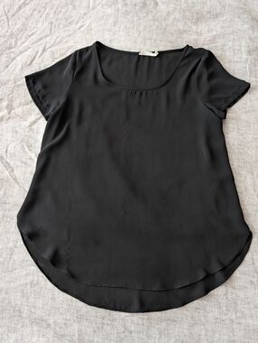 Lush Sheer Short-Sleeve Scoop Neck Blouse Size XS